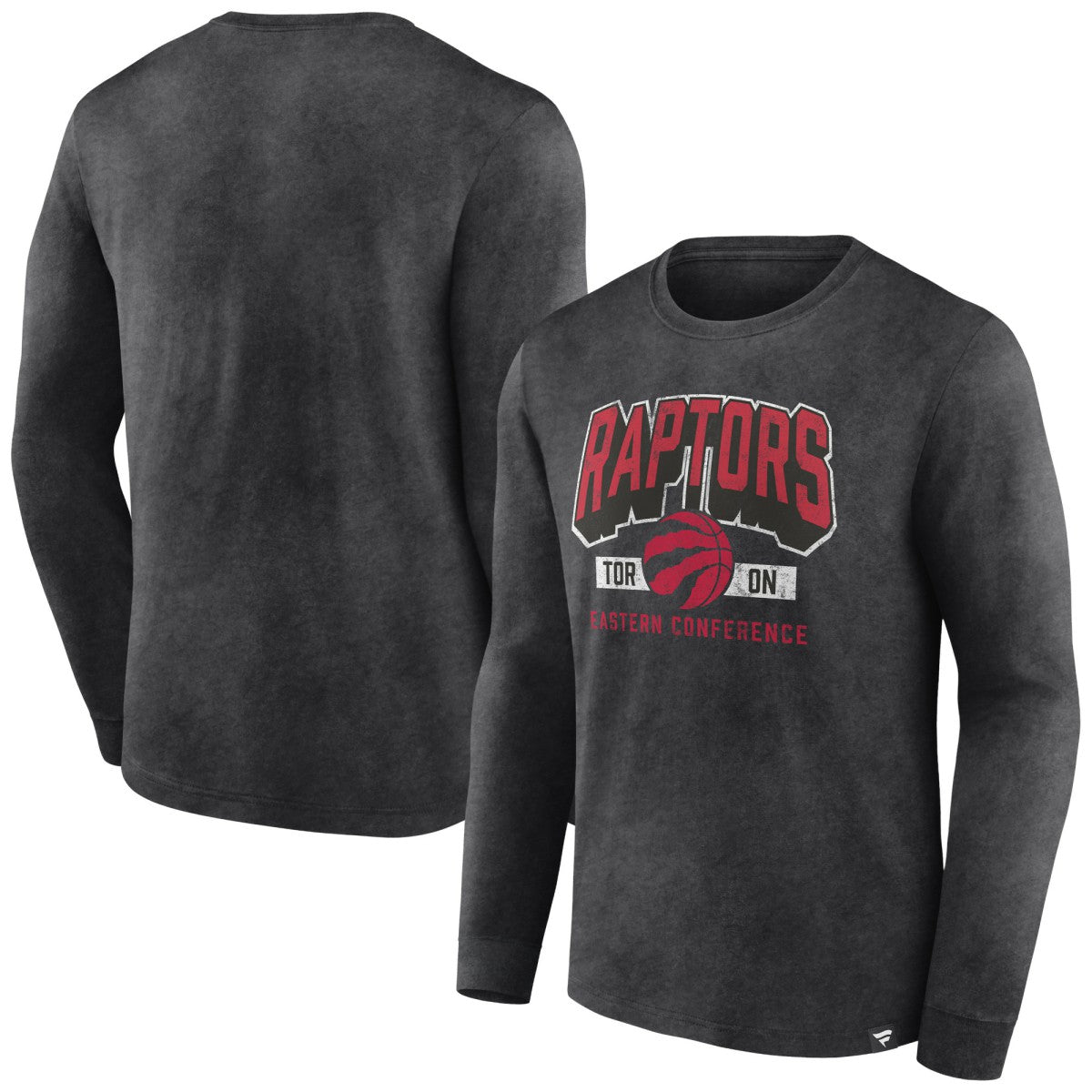 Toronto Raptors Front Court Press Snow Wash Long Sleeve T-Shirt Heather Charcoal - Fanatics