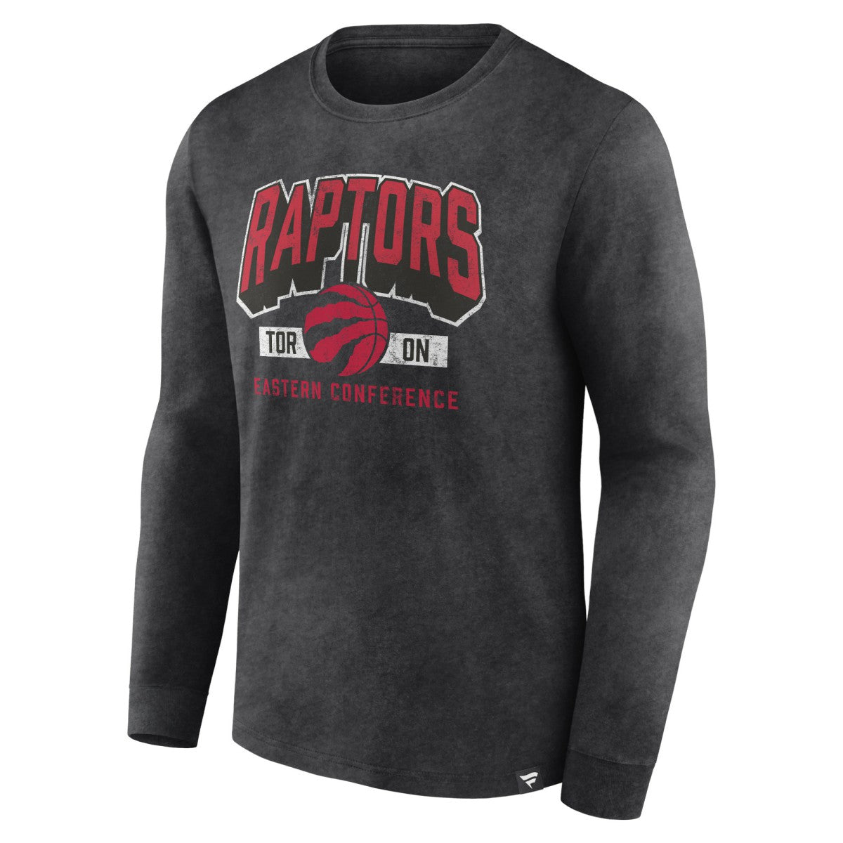Toronto Raptors Front Court Press Snow Wash Long Sleeve T-Shirt Heather Charcoal - Fanatics
