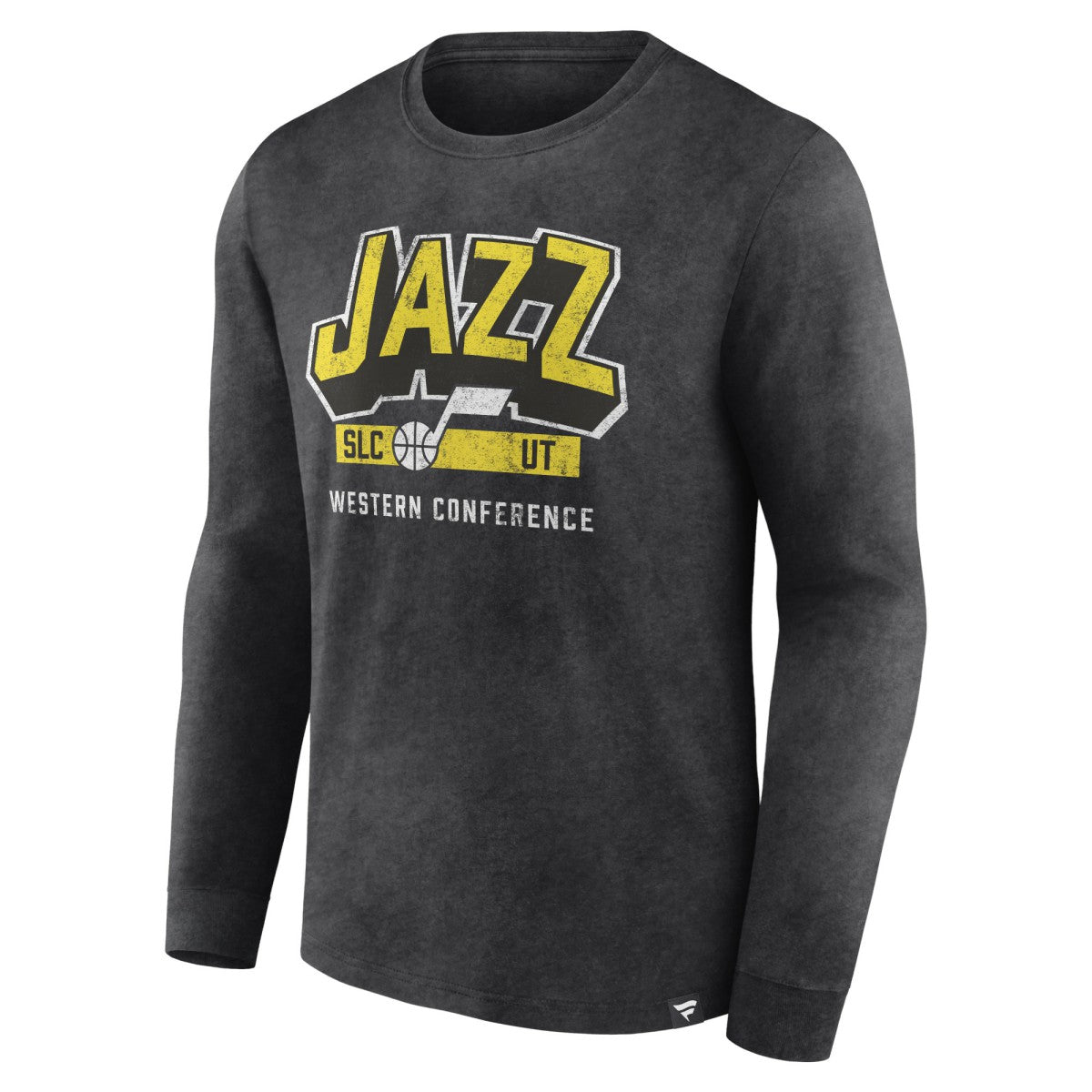 Utah Jazz Front Court Press Snow Wash Long Sleeve T-Shirt Heather Charcoal - Fanatics
