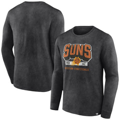 Phoenix Suns Front Court Press Snow Wash Long Sleeve T-Shirt Heather Charcoal - Fanatics