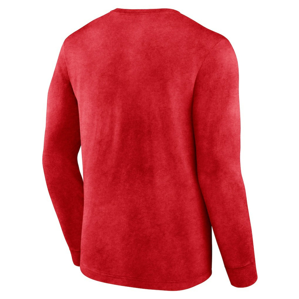 Atlanta Hawks Front Court Press Snow Wash Long Sleeve T-Shirt Heather Red - Fanatics