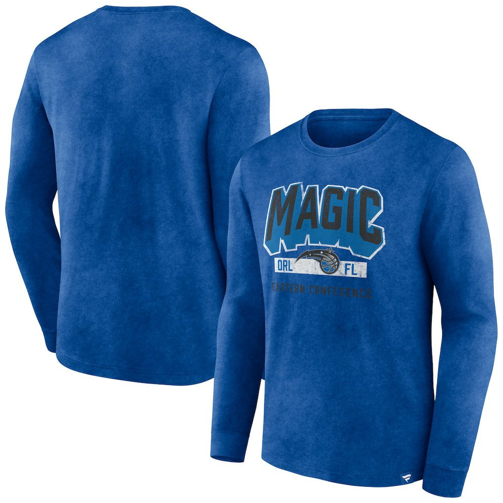 Orlando Magic Front Court Press Snow Wash Long Sleeve T-Shirt Heather Royal - Fanatics