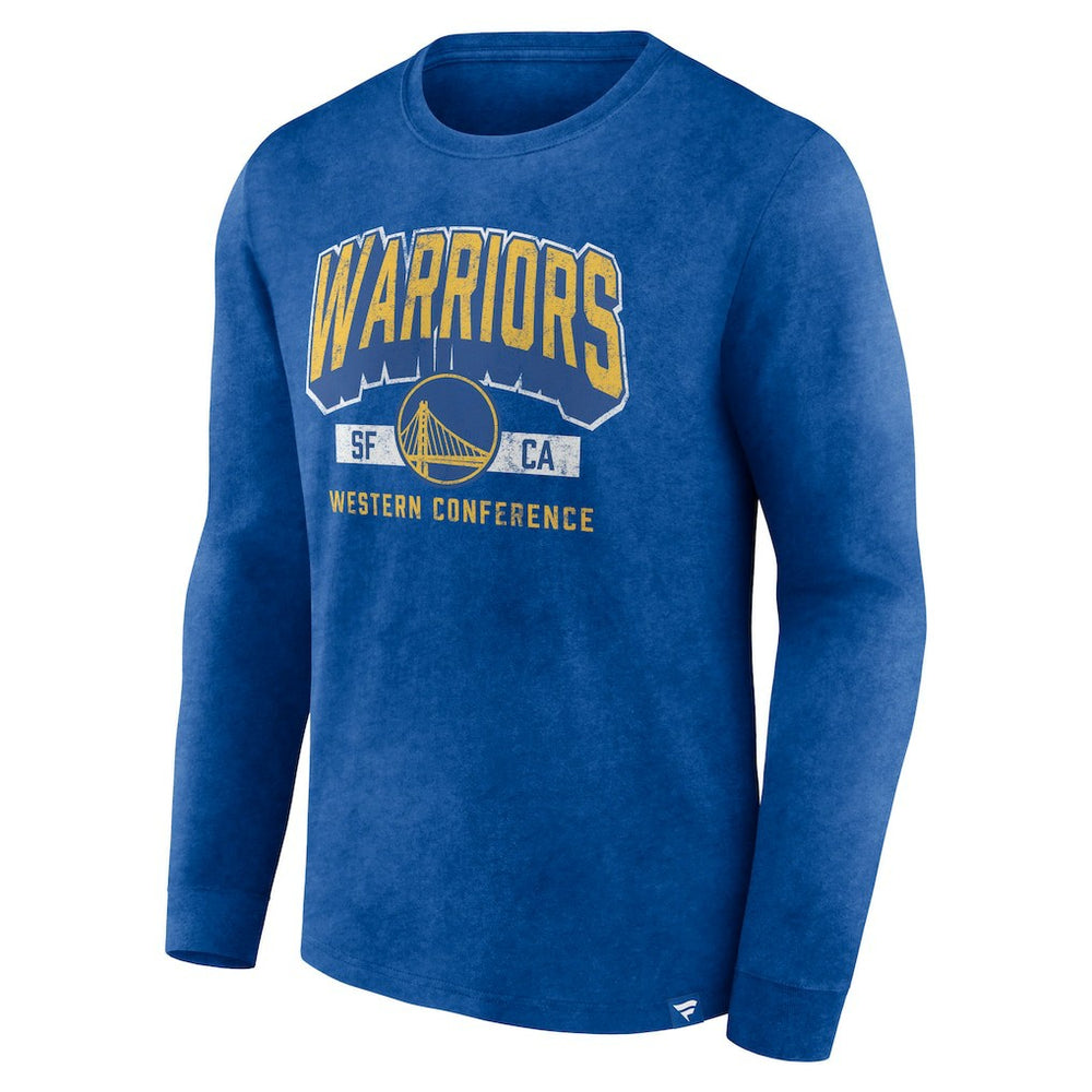 Golden State Warriors Front Court Press Snow Wash Long Sleeve T-Shirt Heather Royal - Fanatics
