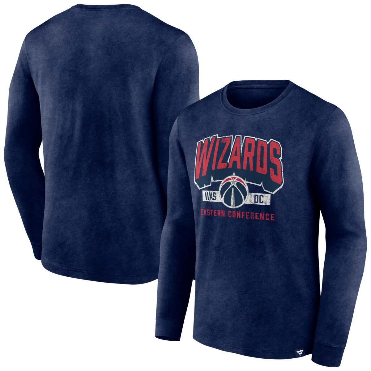 Washington Wizards Front Court Press Snow Wash Long Sleeve T-Shirt Heather Navy - Fanatics