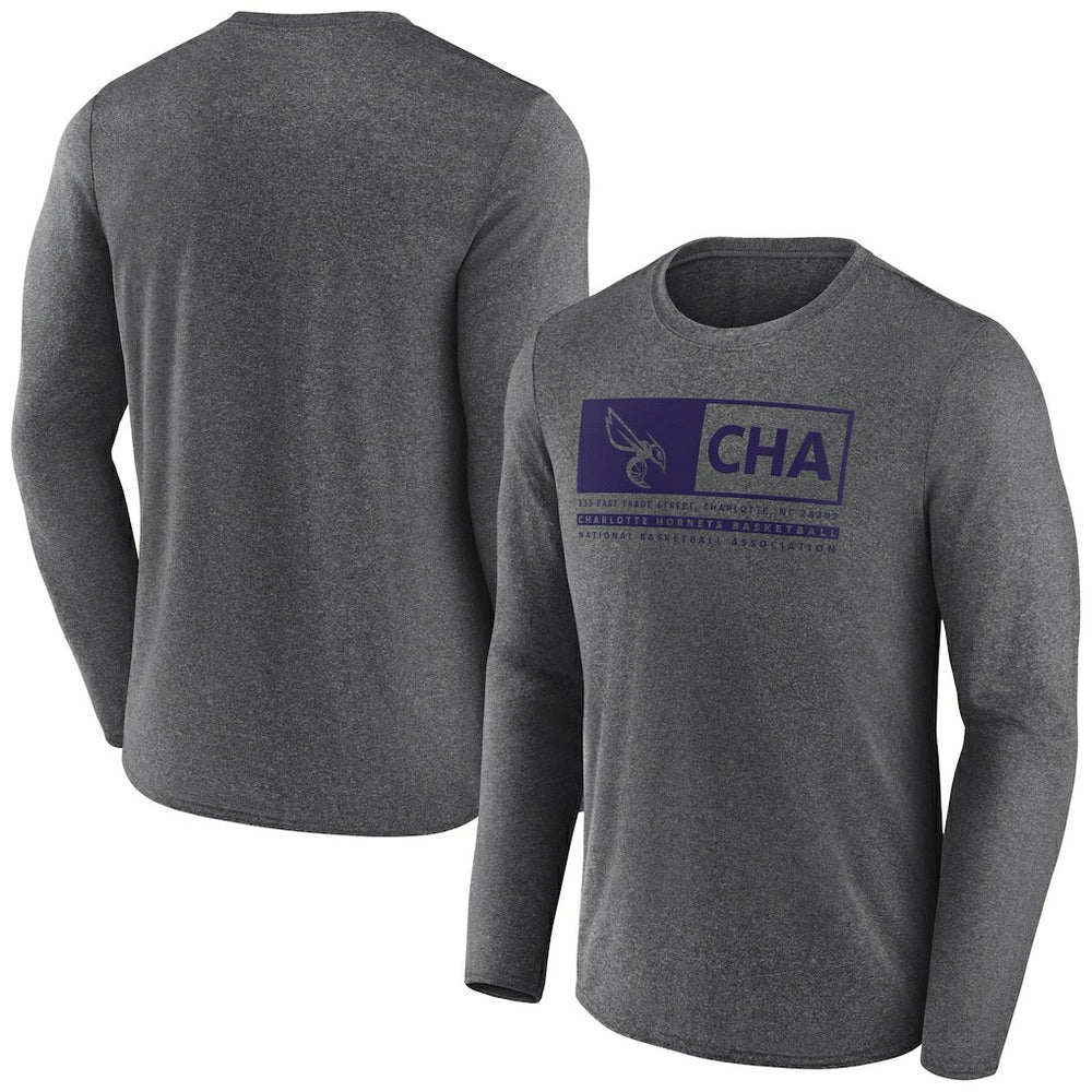 Charlotte Hornets Three-Point Play T-Shirt Heather Charcoal - Fanatics