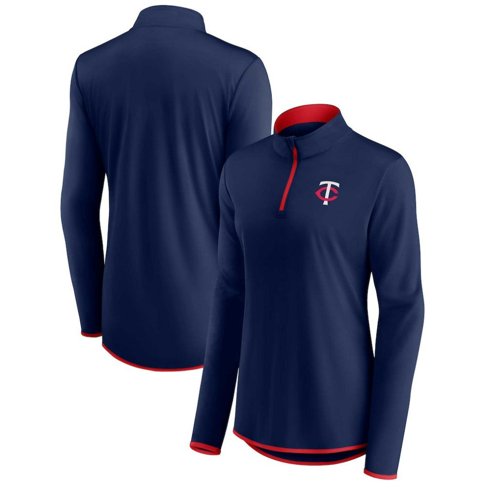 Minnesota Twins Fanatics Women's Corner Quarter-Zip Top - Navy Tops