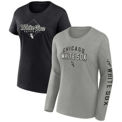 Chicago White Sox Fanatics Women's T-Shirt Combo Pack - Gray/Black T-shirts