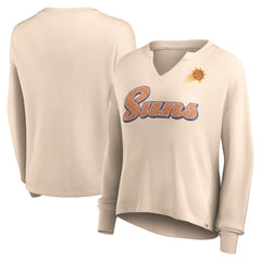Phoenix Suns Women's Go For It Long Sleeve Notch Neck T-Shirt Tan - Fanatics