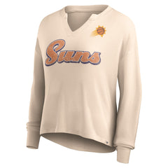 Phoenix Suns Women's Go For It Long Sleeve Notch Neck T-Shirt Tan - Fanatics