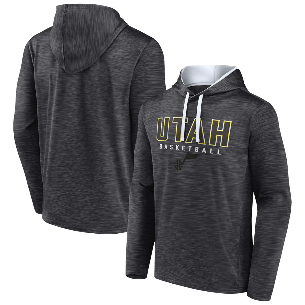 Utah Jazz Fast Break Pullover Hoodie Heather Charcoal - Fanatics