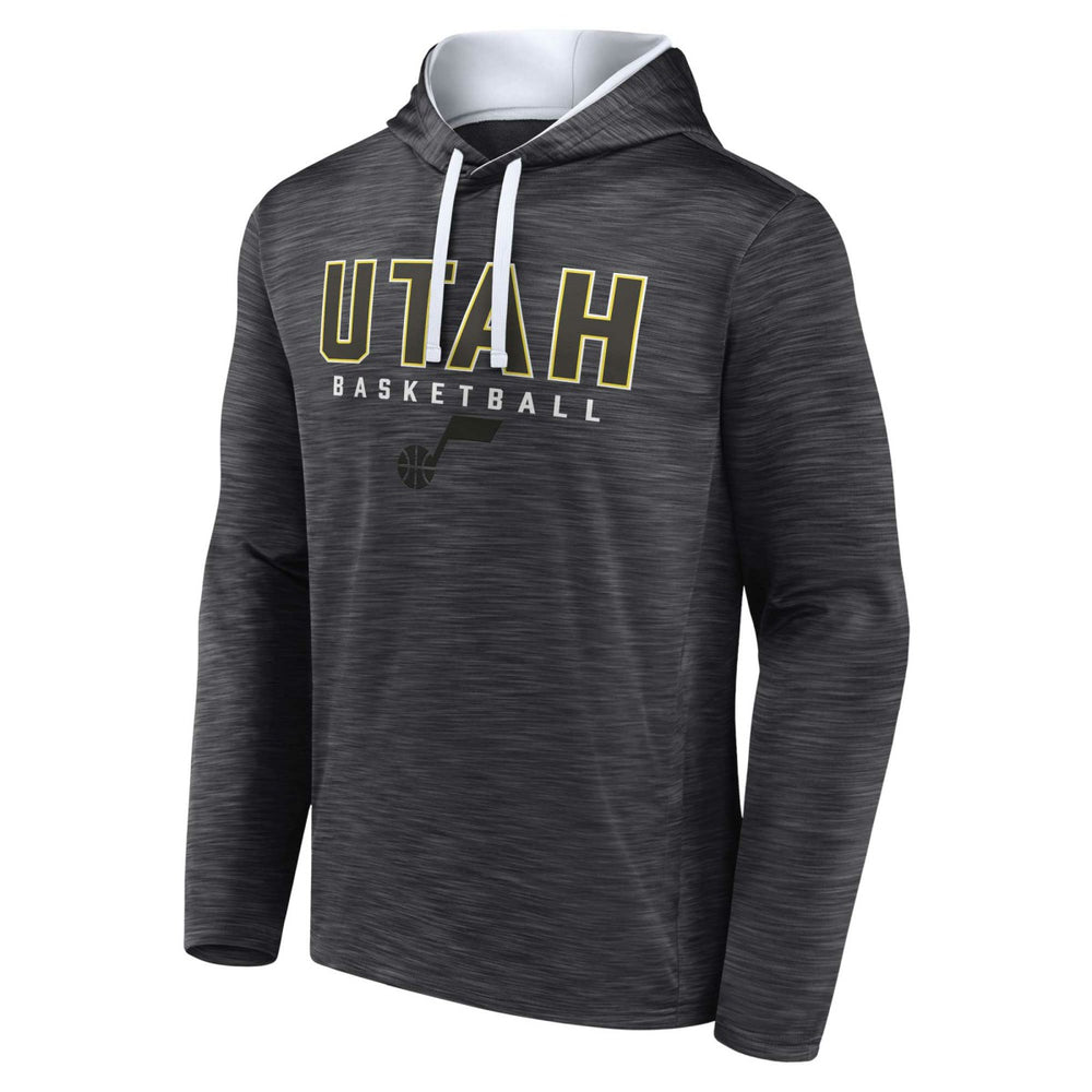 Utah Jazz Fast Break Pullover Hoodie Heather Charcoal - Fanatics