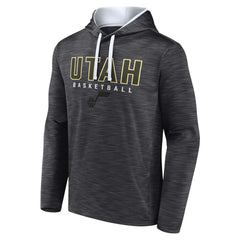 Utah Jazz Fast Break Pullover Hoodie Heather Charcoal - Fanatics