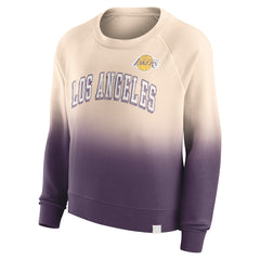 Los Angeles Lakers Women's Lounge Arch Raglan Pullover Sweatshirt Tan/Purple - Fanatics