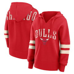 Chicago Bulls Women's Bold Move Dolman V-Neck High Hip Hoodie Red - Fanatics