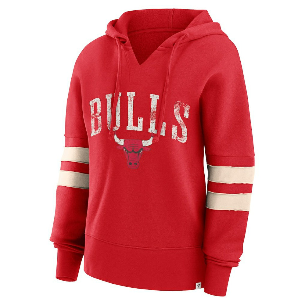 Chicago Bulls Women's Bold Move Dolman V-Neck High Hip Hoodie Red - Fanatics