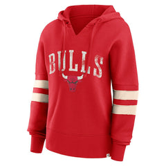 Chicago Bulls Women's Bold Move Dolman V-Neck High Hip Hoodie Red - Fanatics