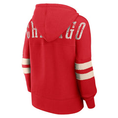 Chicago Bulls Women's Bold Move Dolman V-Neck High Hip Hoodie Red - Fanatics