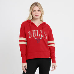 Chicago Bulls Women's Bold Move Dolman V-Neck High Hip Hoodie Red - Fanatics