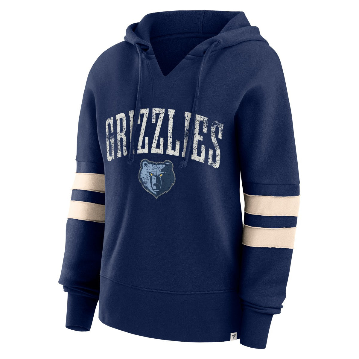 Memphis Grizzlies Women's Bold Move Dolman V-Neck High Hip Hoodie Navy - Fanatics