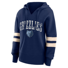 Memphis Grizzlies Women's Bold Move Dolman V-Neck High Hip Hoodie Navy - Fanatics