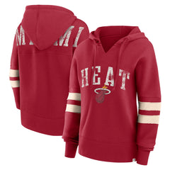 Miami Heat Women's Bold Move Dolman V-Neck High Hip Hoodie Red - Fanatics