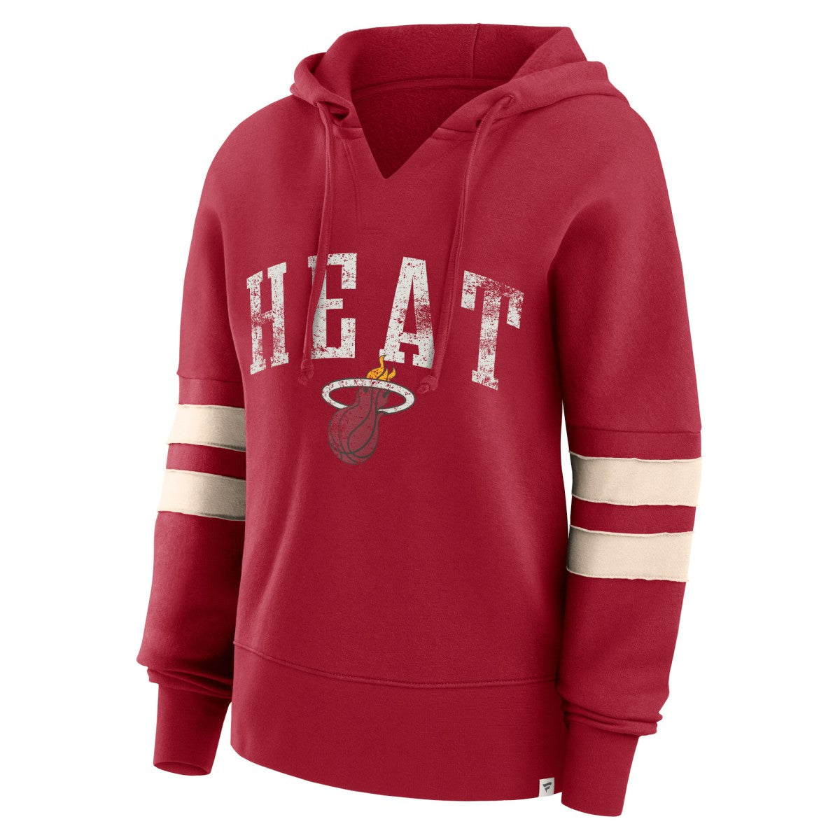 Miami Heat Women's Bold Move Dolman V-Neck High Hip Hoodie Red - Fanatics