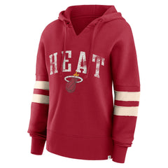 Miami Heat Women's Bold Move Dolman V-Neck High Hip Hoodie Red - Fanatics