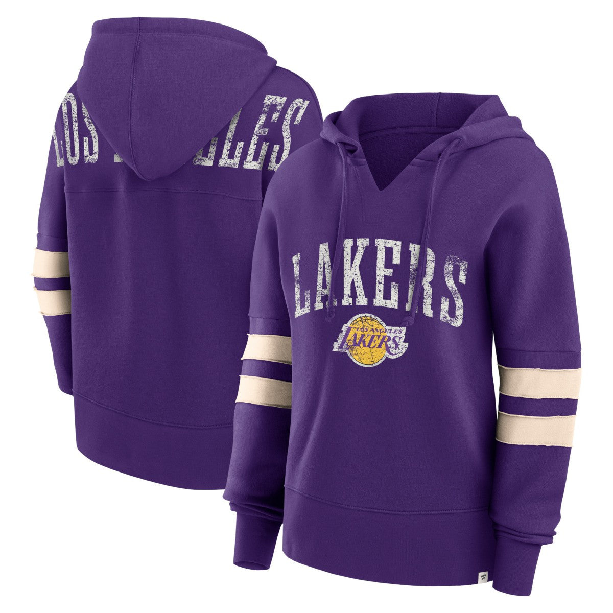 Los Angeles Lakers Women's Bold Move Dolman V-Neck High Hip Hoodie Purple - Fanatics