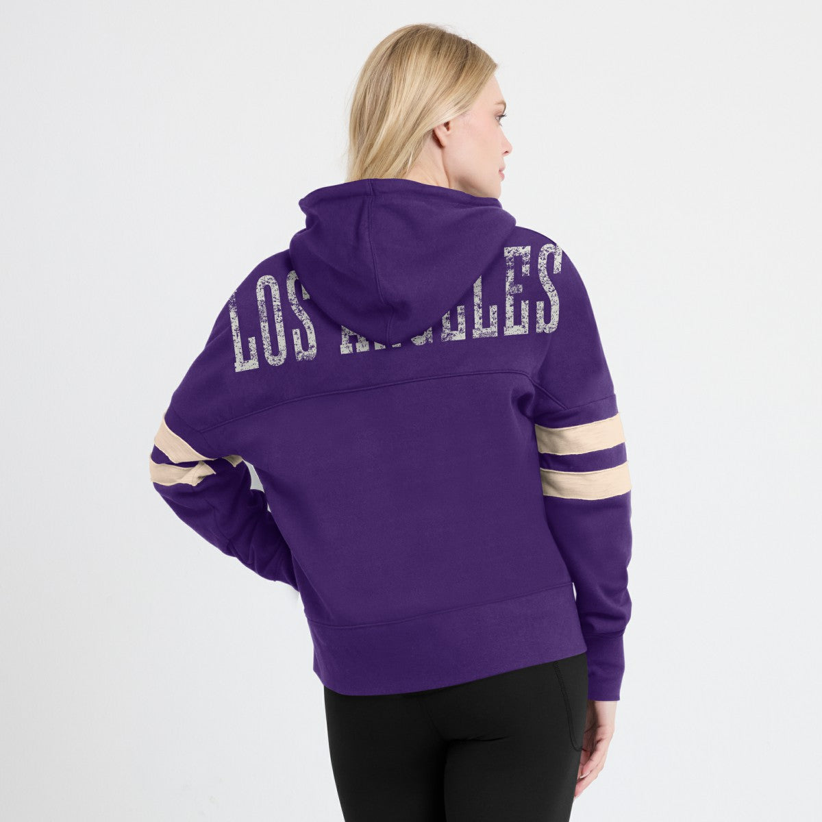 Los Angeles Lakers Women's Bold Move Dolman V-Neck High Hip Hoodie Purple - Fanatics