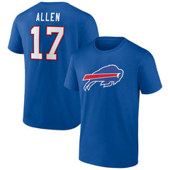 Josh Allen Buffalo Bills Icon Player Name & Number T-Shirt - Royal T-shirts