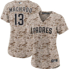 Manny Machado San Diego Padres Nike Women's USMC Alternate Replica Player Jersey - Camo Jerseys