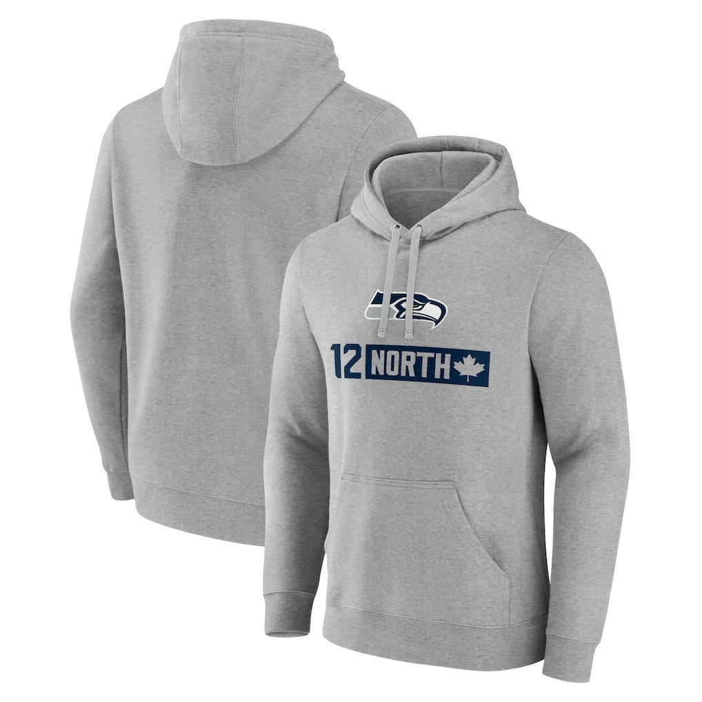 Seattle Seahawks 12 North Pullover Hoodie - Gray Hoodies