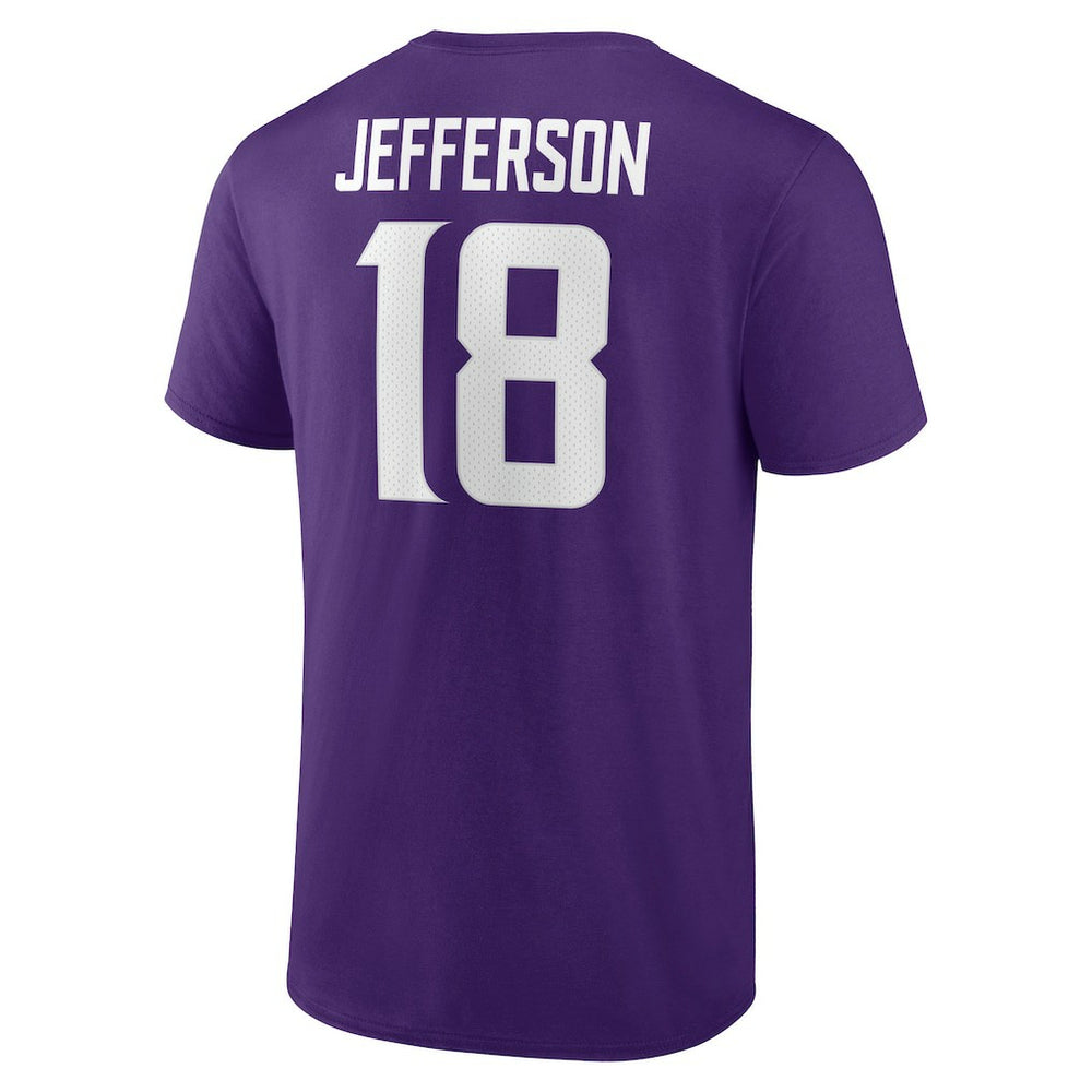 Justin Jefferson Minnesota Vikings Icon Player Name & Number T-Shirt - Purple T-shirts
