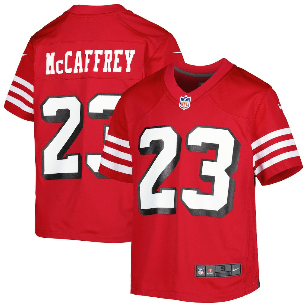 Christian McCaffrey San Francisco 49ers Youth Game Jersey - Scarlet Jerseys
