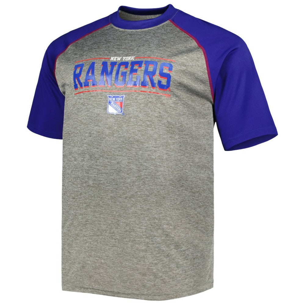 Mika Zibanejad New York Rangers Fanatics Big & Tall Contrast Raglan Name & Number T-Shirt - Heather Gray/Blue | US 5254136