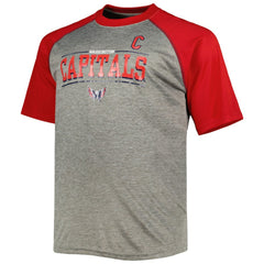 Alexander Ovechkin Washington Capitals Fanatics Big & Tall Captain Patch Contrast Raglan Name & Number T-Shirt - Heather Gray/Red | US 5254138