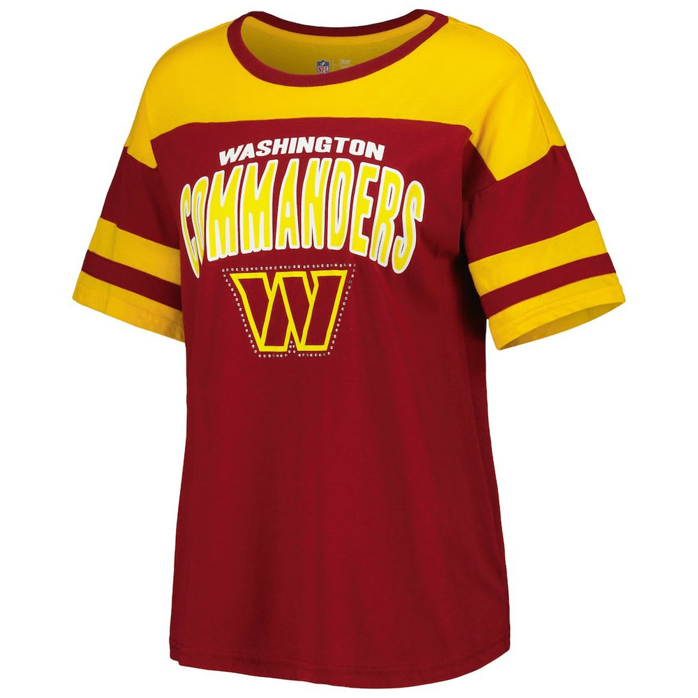Washington Commanders G-III 4Her by Carl Banks Women's Play the Ball T-Shirt - Burgundy/Gold T-shirts