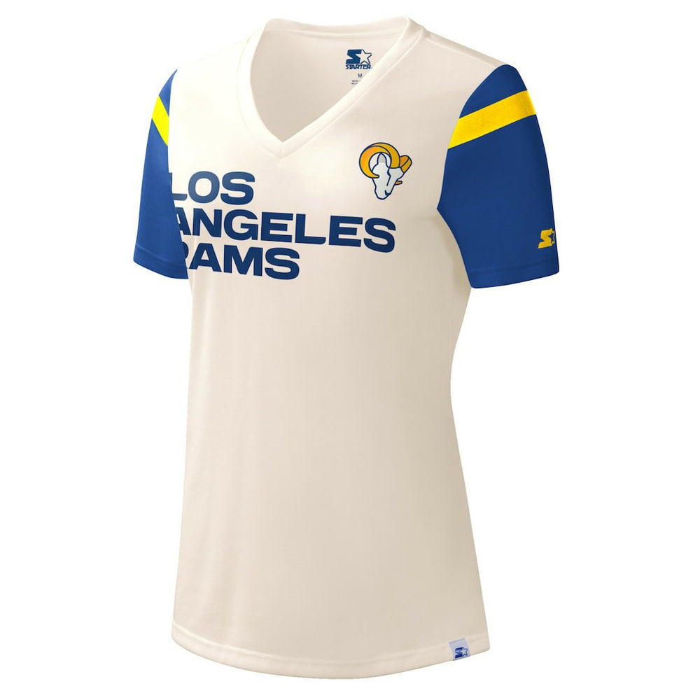Los Angeles Rams Starter Women's Kick Start V-Neck T-Shirt - White T-shirts