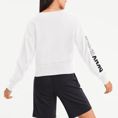 Las Vegas Raiders DKNY Sport Women's Lily V-Neck Pullover Sweatshirt - White Pullover