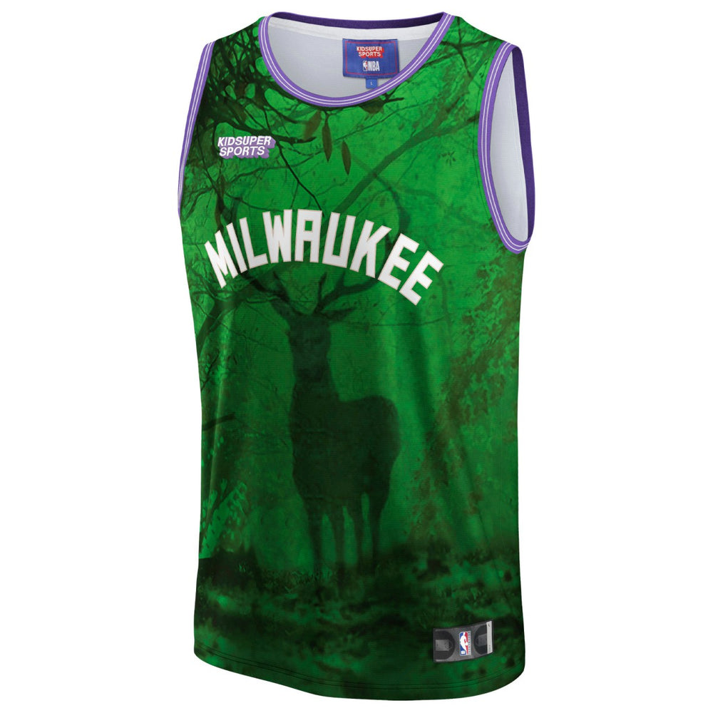 Milwaukee Bucks NBA & KidSuper Studios Unisex Hometown Jersey Green - Fanatics