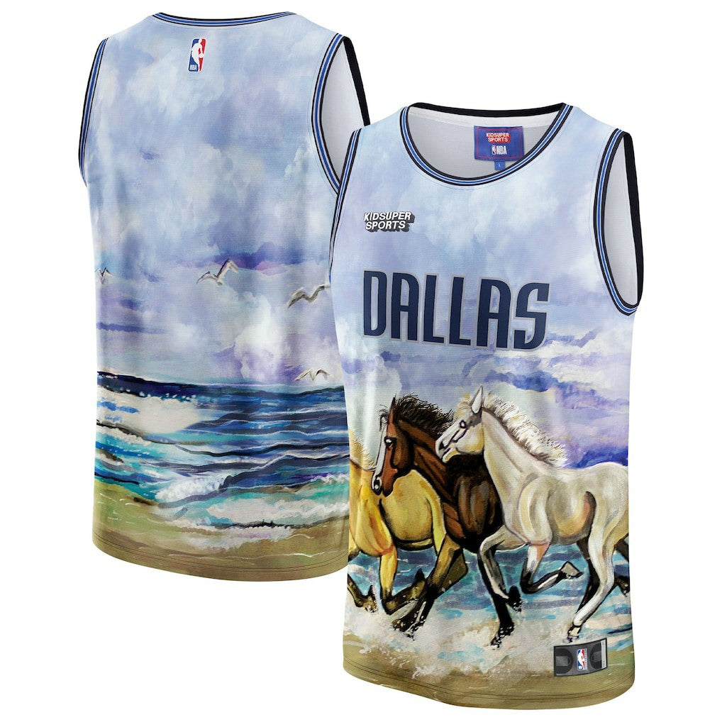 Dallas Mavericks NBA & KidSuper Studios Unisex Hometown Jersey Blue - Fanatics