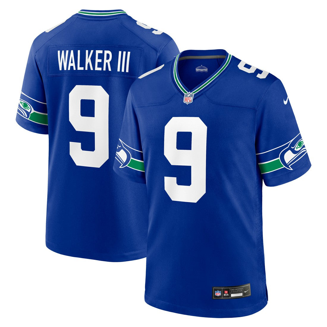 Kenneth Walker III Seattle Seahawks Throwback Player Game Jersey - Royal Jerseys