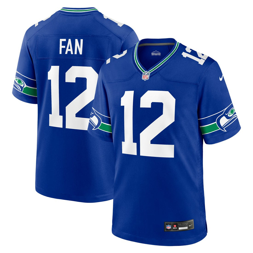 12s Seattle Seahawks Throwback Player Game Jersey - Royal Jerseys