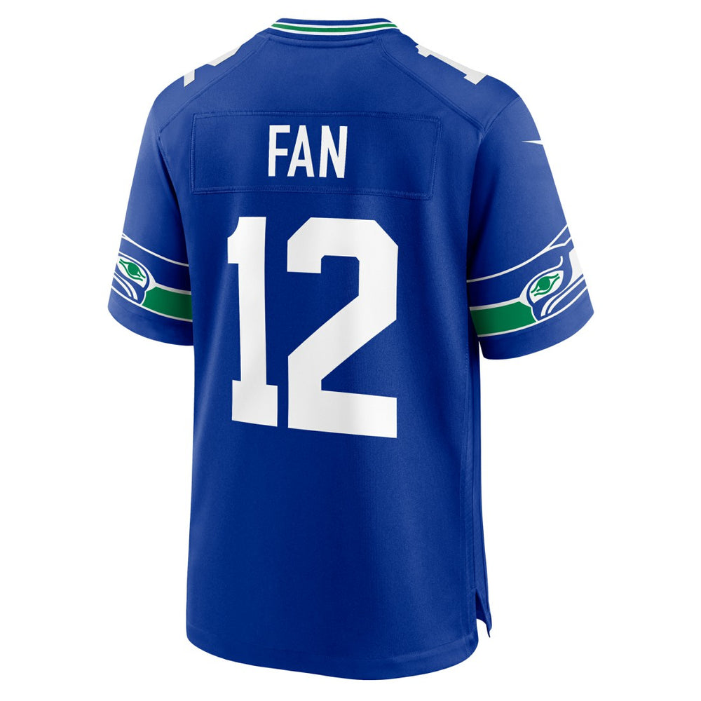 12s Seattle Seahawks Throwback Player Game Jersey - Royal Jerseys