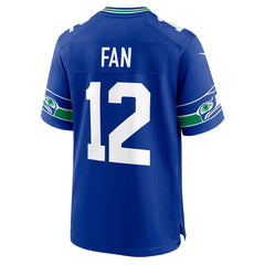 12s Seattle Seahawks Throwback Player Game Jersey - Royal Jerseys