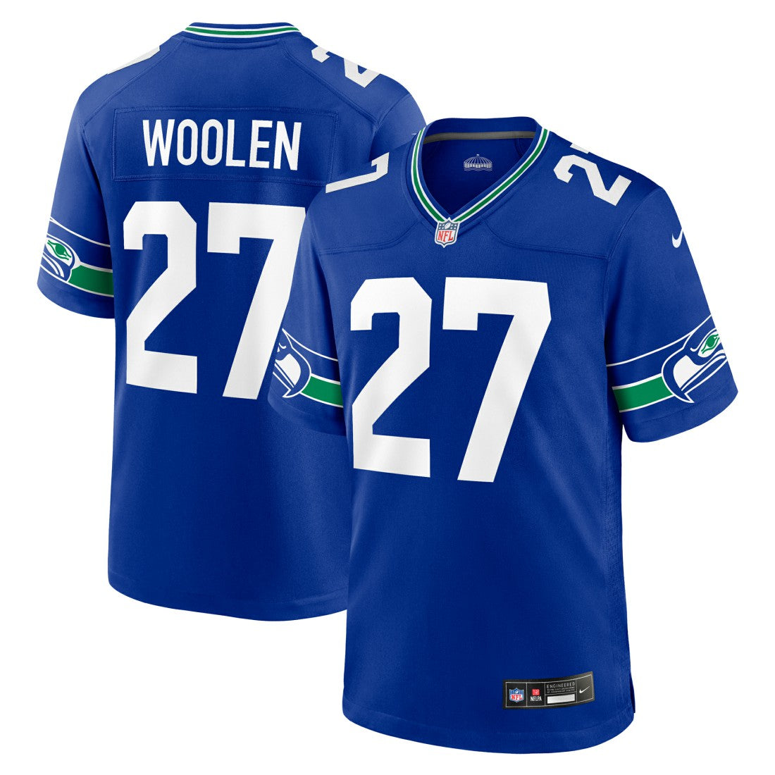 Tariq Woolen Seattle Seahawks Throwback Player Game Jersey - Royal Jerseys