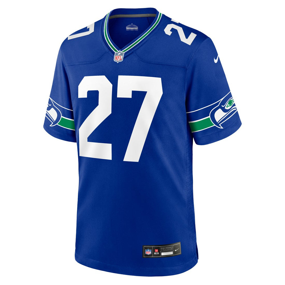 Tariq Woolen Seattle Seahawks Throwback Player Game Jersey - Royal Jerseys