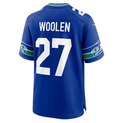 Tariq Woolen Seattle Seahawks Throwback Player Game Jersey - Royal Jerseys