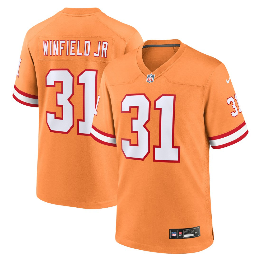 Antoine Winfield Jr. Tampa Bay Buccaneers Throwback Game Jersey - Orange Jerseys