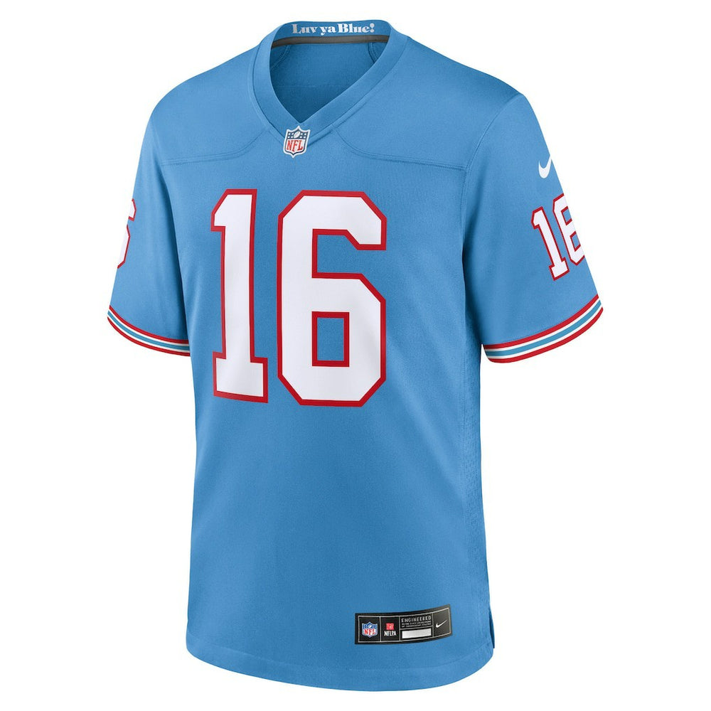 Treylon Burks Tennessee Titans Oilers Throwback Alternate Game Player Jersey - Light Blue Jerseys